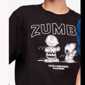Black Zumba Shirt 
Peanuts Collection
One size fit most

Free Peanuts Towel